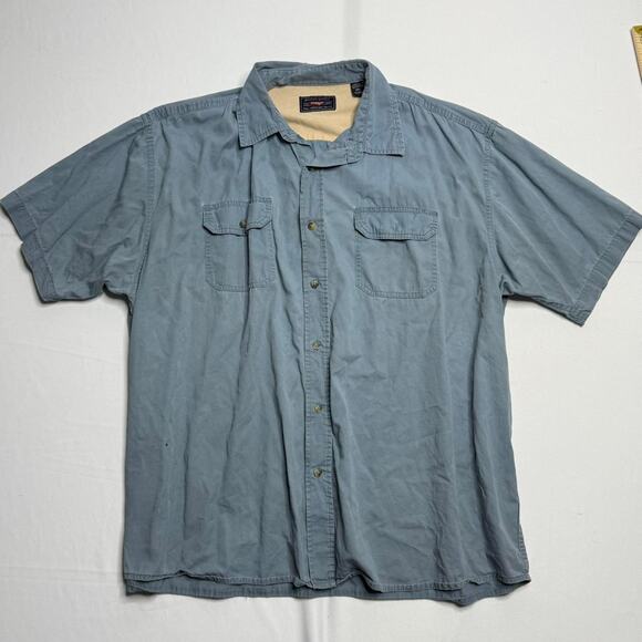 Wrangler Blue Button-Up Shirt Size 2XL Casual Or For Work - Picture 1 of 5